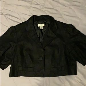 Loft Cropped Bolero Linen Black M Jacket